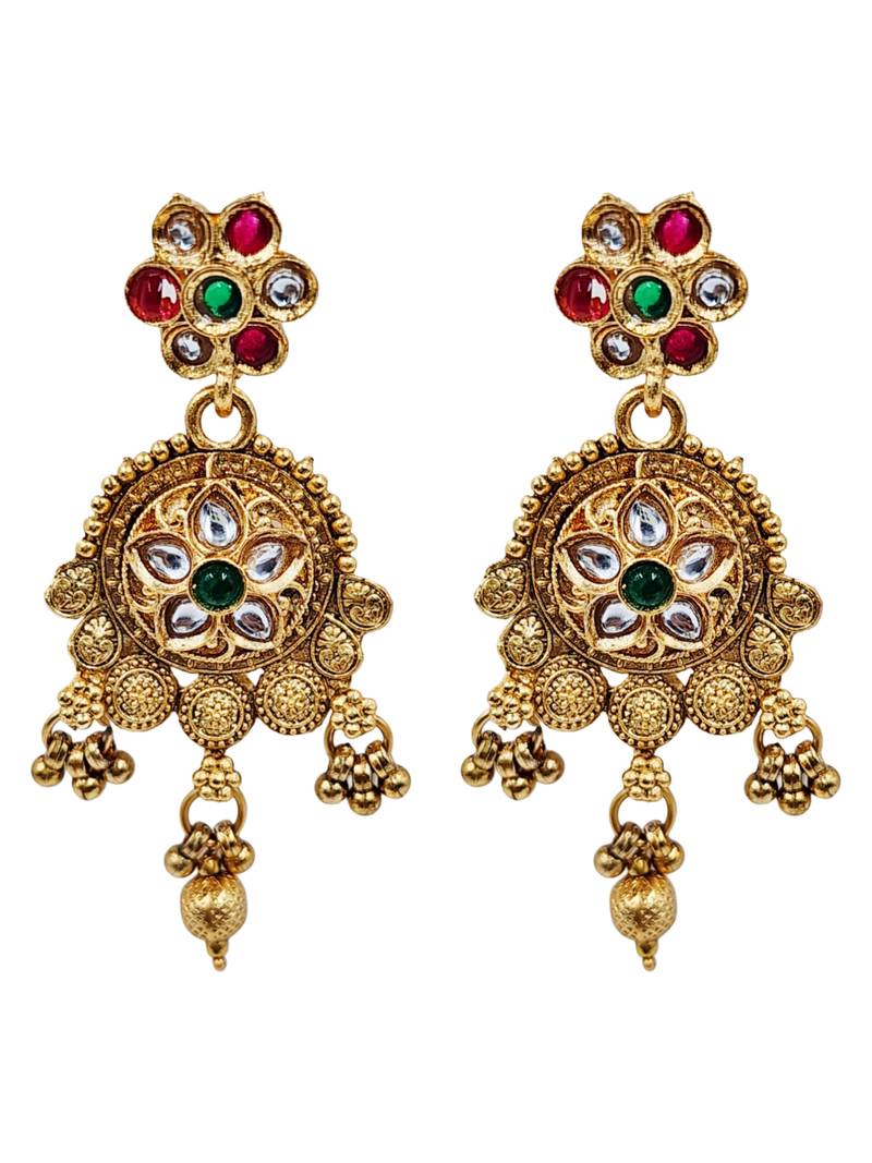 Women gold-plated kundan & pearl studded multi-strand choker jewellery set