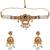 Gold-plated peacock & kundan studded choker jewellery set with earrings