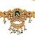 Gold-plated peacock & kundan studded choker jewellery set with earrings