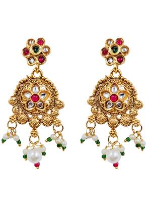 Gold-plated peacock & kundan studded choker jewellery set with earrings 5
