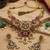 Gold-plated green & ruby enamelled kundan studded choker jewellery set
