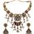 Gold-plated green & ruby enamelled kundan studded choker jewellery set