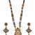 Gold-toned & multi-colored enamel beaded long mangalsutra necklace set with earrings