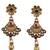Gold-toned & multi-colored enamel beaded long mangalsutra necklace set with earrings