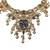 Women gold-toned & green temple antique jewellery set with maang tikka