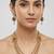 Gold-plated green meenakari & pink kundan-studded multi-strand long necklace set with earrings