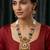 Women antique gold-plated multi-strand beaded rani haar jewellery set with earrings
