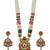 Women antique gold-plated multi-strand beaded rani haar jewellery set with earrings