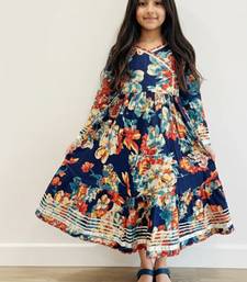 Blue floral cotton gown