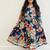Blue floral cotton gown
