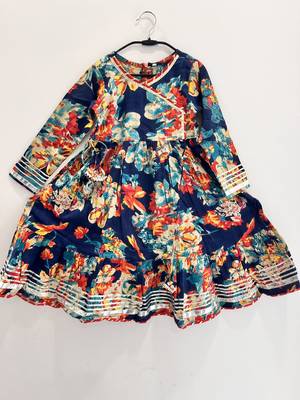 Blue floral cotton gown 4