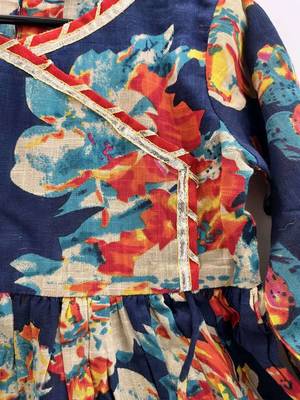 Blue floral cotton gown 5
