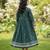 Green printed cotton gown