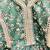 Green printed cotton gown