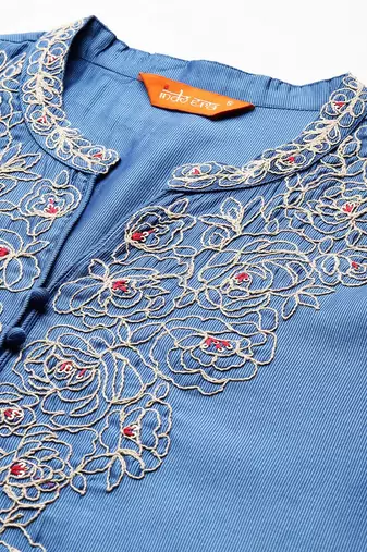Ethnic Motifs Embroidered Kurta with Trousers & Dupatta