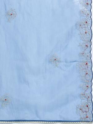 Ethnic Motifs Embroidered Kurta with Trousers & Dupatta 4