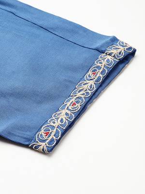Ethnic Motifs Embroidered Kurta with Trousers & Dupatta 8