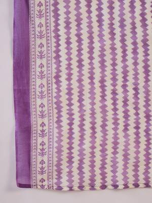 Floral Printed V-Neck Pure Cotton Straight Kurta With Trousers & Dupatta 3