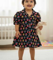 Black floral girls frock