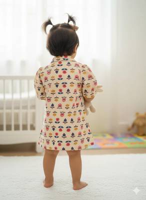 Floral pink & blue frock 2