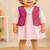 Pink bandhej jacket frock