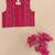 Red bandhej jacket frock