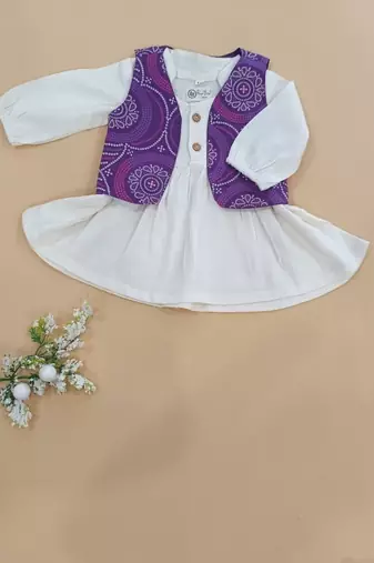 Bandhej jacket frock set
