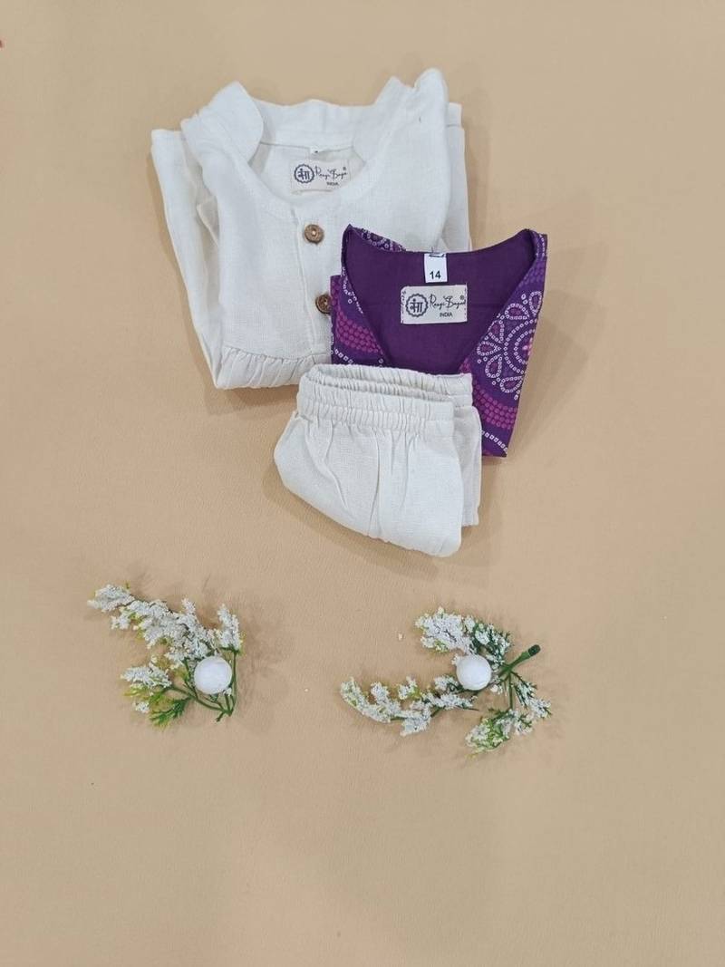 Bandhej jacket frock set
