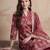 Women Floral Printed Angrakha Pure Cotton Kurta with Trousers & With Dupatta