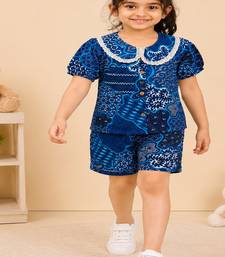 Girls navy abstract set