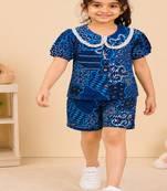 Girls navy abstract set