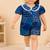 Girls navy abstract set