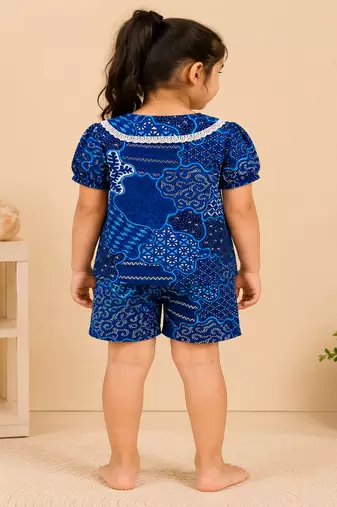 Girls navy abstract set