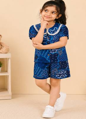 Girls navy abstract set 4