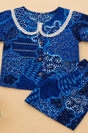 Girls navy abstract set