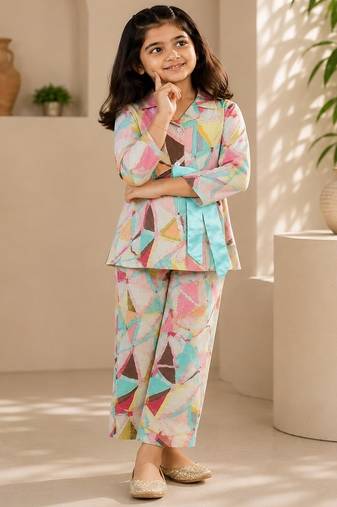 Peach geo co-ord set