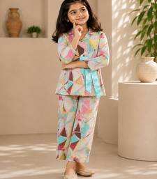 Peach geo co-ord set