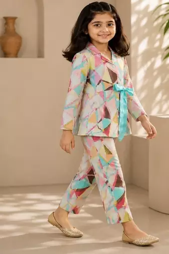 Peach geo co-ord set