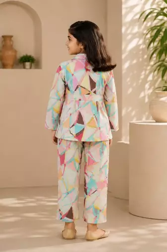 Peach geo co-ord set