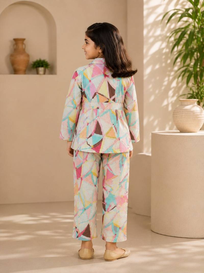 Peach geo co-ord set
