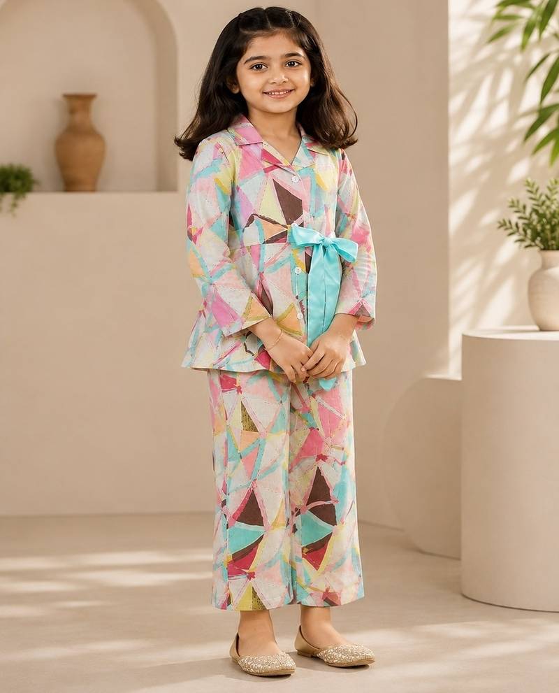 Peach geo co-ord set