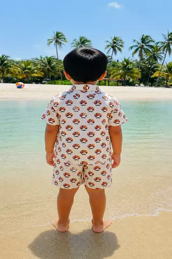 Turban printed boys cord-set