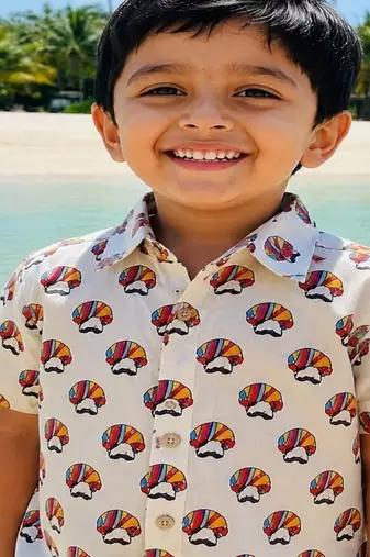 Turban printed boys cord-set