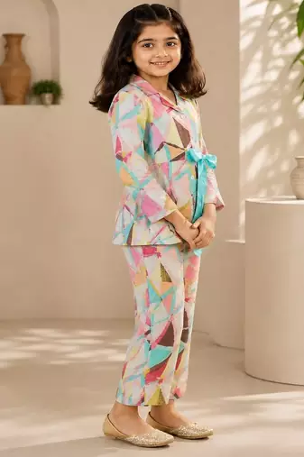 Peach geo co-ord set