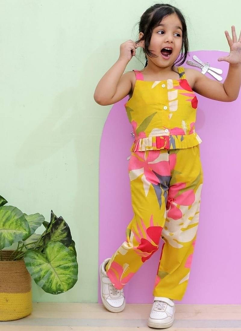 Mustard floral co-ord set