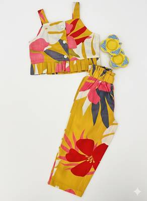 Mustard floral co-ord set 4