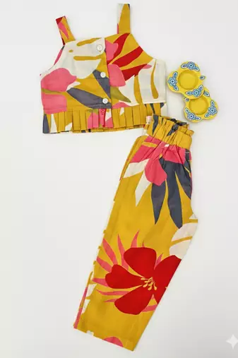 Mustard floral co-ord set