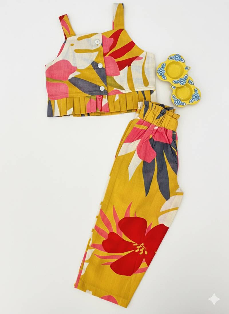 Mustard floral co-ord set