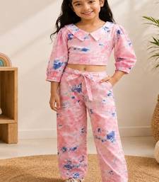 Girls peach tie-dye set
