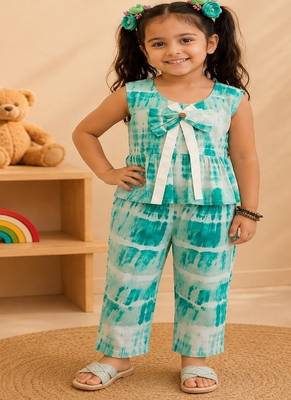Girls aqua tie-dye co-ord 1